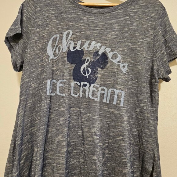 Disney Boutique Sz L Large Mickey Churros & Ice Cream Tee Shirt Disney Parks - Picture 1 of 2